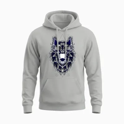 Alpha Retro Wolf Vintage Unisex Hoodie - Ash