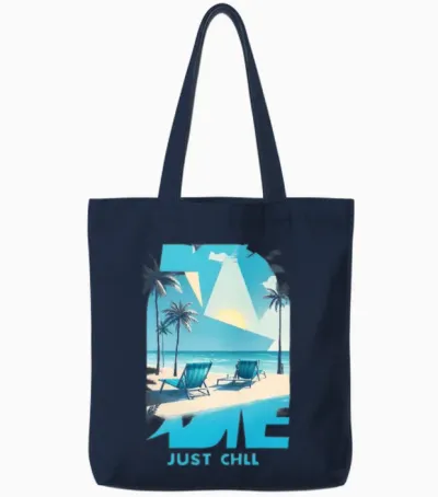 Just Chill Retro V4 Tote Bags - Navy