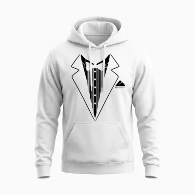 Tuxedo Jacket Costume Unisex Hoodie - White