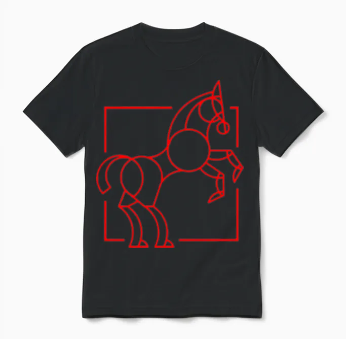 Horse Logo Lovers Unisex T-Shirt in Black