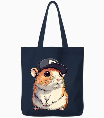 Schöner Hamster Mit Kappe, Kopfbedeckung Für Jungen Und Mädchen Tote Bags - Navy