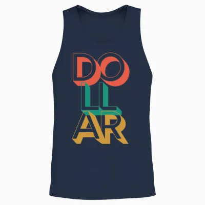 Retro Dollar Unisex Tank Top - Navy