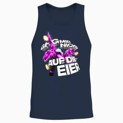 T-Shirt with German Text "bastighg Mir Nicht Auf Die Eiermooig Mies Drauf Nerven" [german Language] Unisex Tank Top - Navy