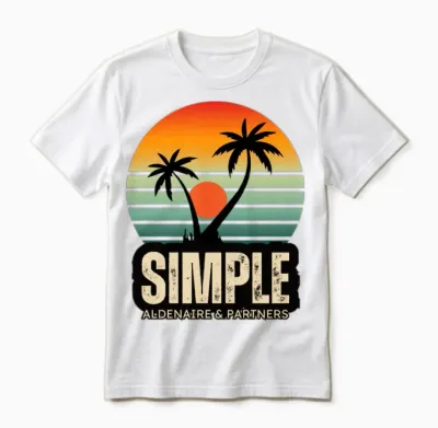 Simple Sunset Palm Logo Unisex T-Shirt - White