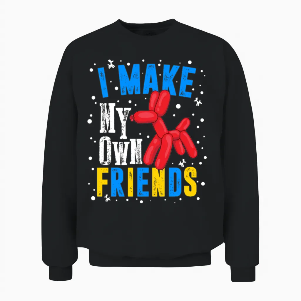 Balloon Animal Make Own Friends Twisting Dog Unisex Sweatshirt in Black