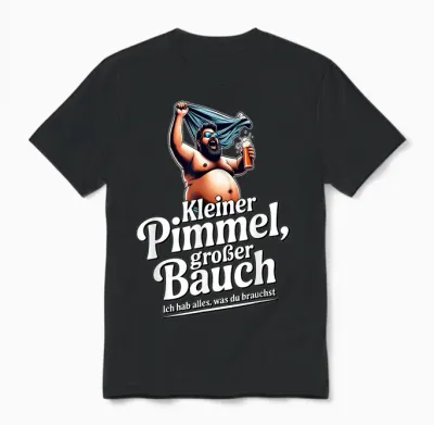 Kleiner Pimmel Großer Bauch , Malle Party , Jga Unisex T-Shirt - Black