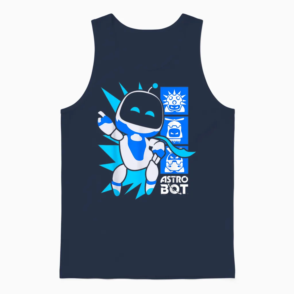 Astro Bot Rescue Mission Victory Pose Video Game Unisex Tank Top in Navy