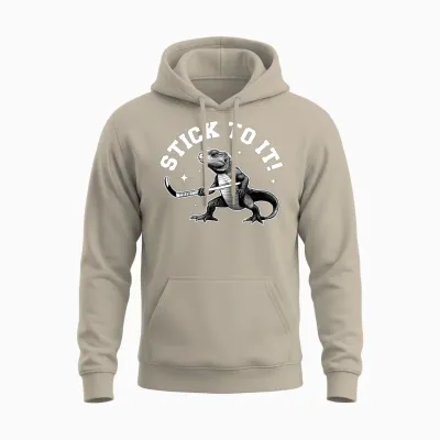 Stick to It Funny Hockey Unisex Hoodie - Sand