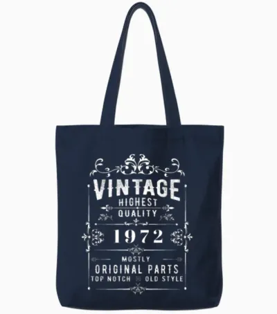 Vintage 1972 Vintage Tote Bags - Navy