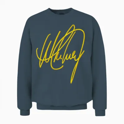 Whitney Houston Signature Logo Embroidery Unisex Sweatshirt - Dark Heather