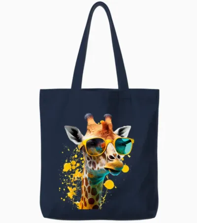 Giraffe Tote Bags - Navy