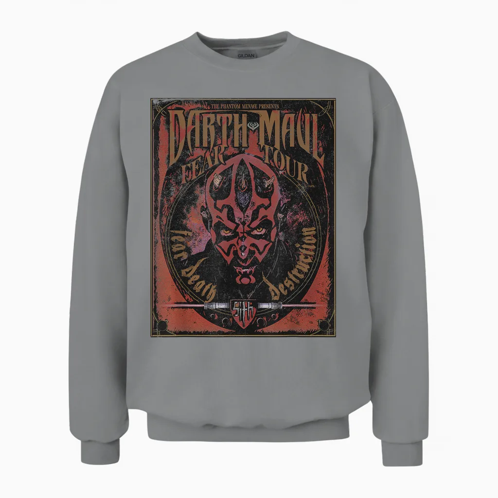 Star Wars Darth Maul Fear Tour Band Unisex Sweatshirt in Sport Grey