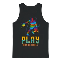 Basketball Unisex Tank Top - Black – 1