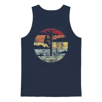 Vintage Retro Lineman Line Worker Utility Pole Unisex Tank Top - Navy – 1