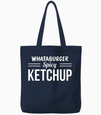 Whataburger Spicy Ketchup Tote Bags - Navy