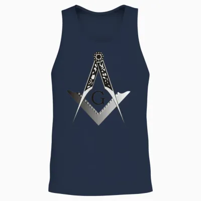 Masonic Square and Compass Unisex Tank Top - Navy