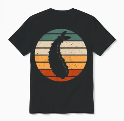 Retro Tempura Design Unisex T-Shirt - Black