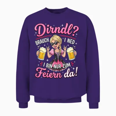 Trachtenshirt Damen Trachten T-Shirt Passend Für Oktoberfest Unisex Sweatshirt - Purple