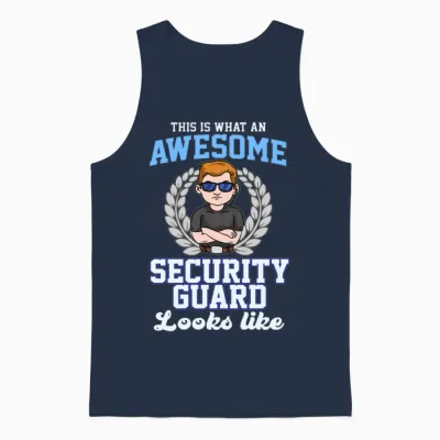 Awesome Security Guard Unisex Tank Top - Navy