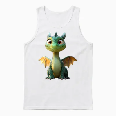 Drache Kleiner Grüner Baby Drache Dragon Süße Drachen Unisex Tank Top - White