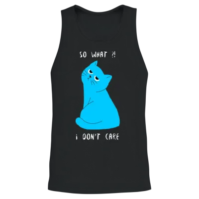 Funny Cool Cat Unisex Tank Top - Black