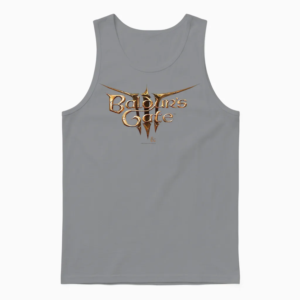 Dungeons & Dragons Baldur's Gate Iii Big Chest Text Logo Unisex Tank Top in Sport Grey