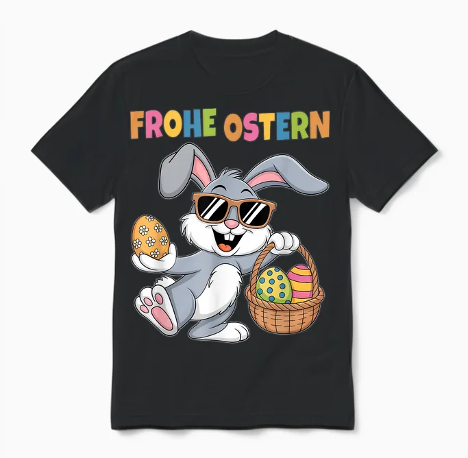 Ostergeschenke Ostern Outfit Junge Mädchen Kinder Osterhase Unisex T-Shirt in Black