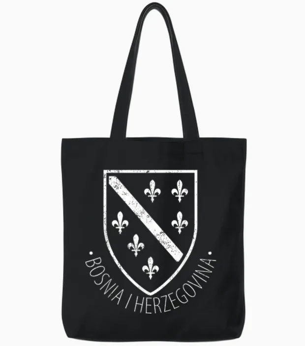 Bosnien Herzegowina Bosnisch Reisend Herzegowinisch National Tote Bags in Black