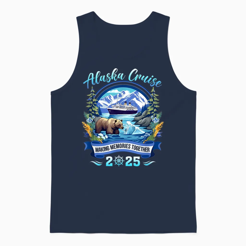 Matching Family Friends and Group Alaskan Alaska Cruise 2025 Unisex Tank Top in Navy