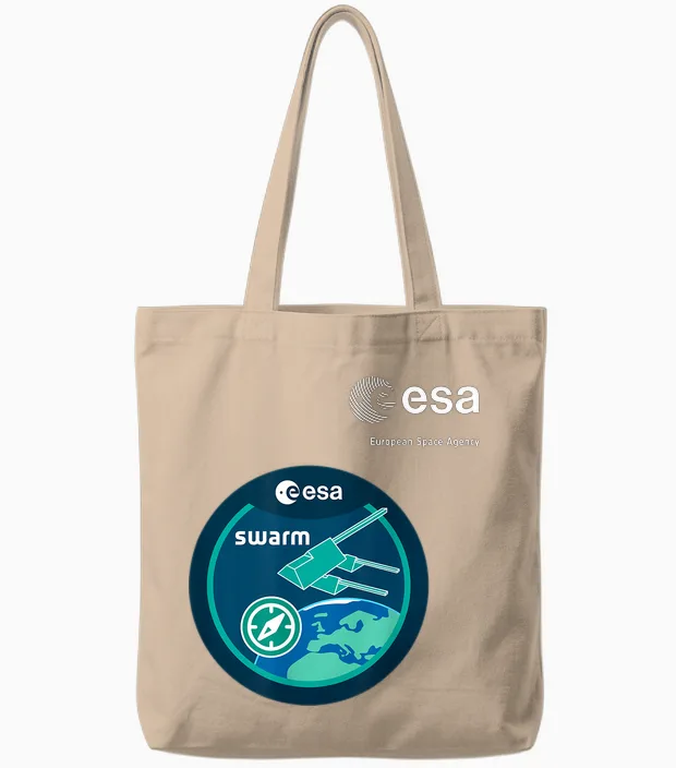 Esa European Space Agency Mission Swarm Tote Bags in Natural
