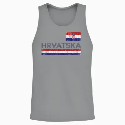 Croatie Tshirt Balkans Hommes Croate Zagreb Hrvatska Unisex Tank Top - Sport Grey