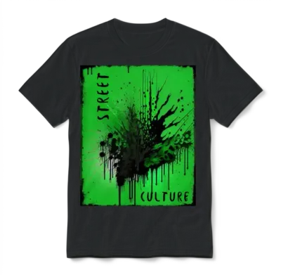 Street Culture Grunge Style Unisex T-Shirt - Black