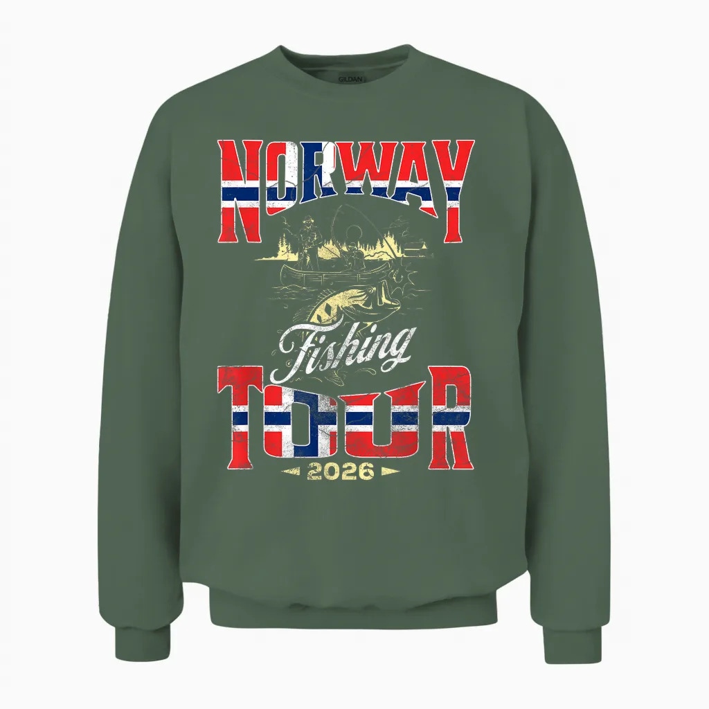 Norway Fishing Tour 2026 Angel Tour in Norwegen Unisex Sweatshirt in Military Green