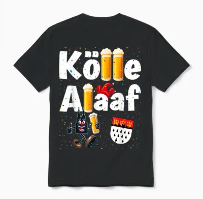 Kölle Alaaf Cologne Carnival Cathedral Beer Confetti Costume Unisex T-Shirt - Black