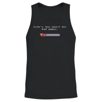 Life’s Too Short for Bad Games – Pixel Art Style Unisex Tank Top - Black – 2
