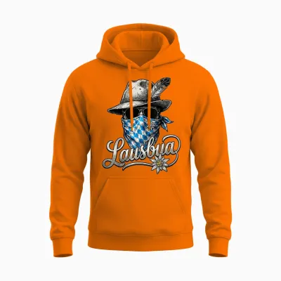 Lausbua Shirt Kinder Trachtenshirt Herren Trachten Unisex Hoodie - Safety Orange