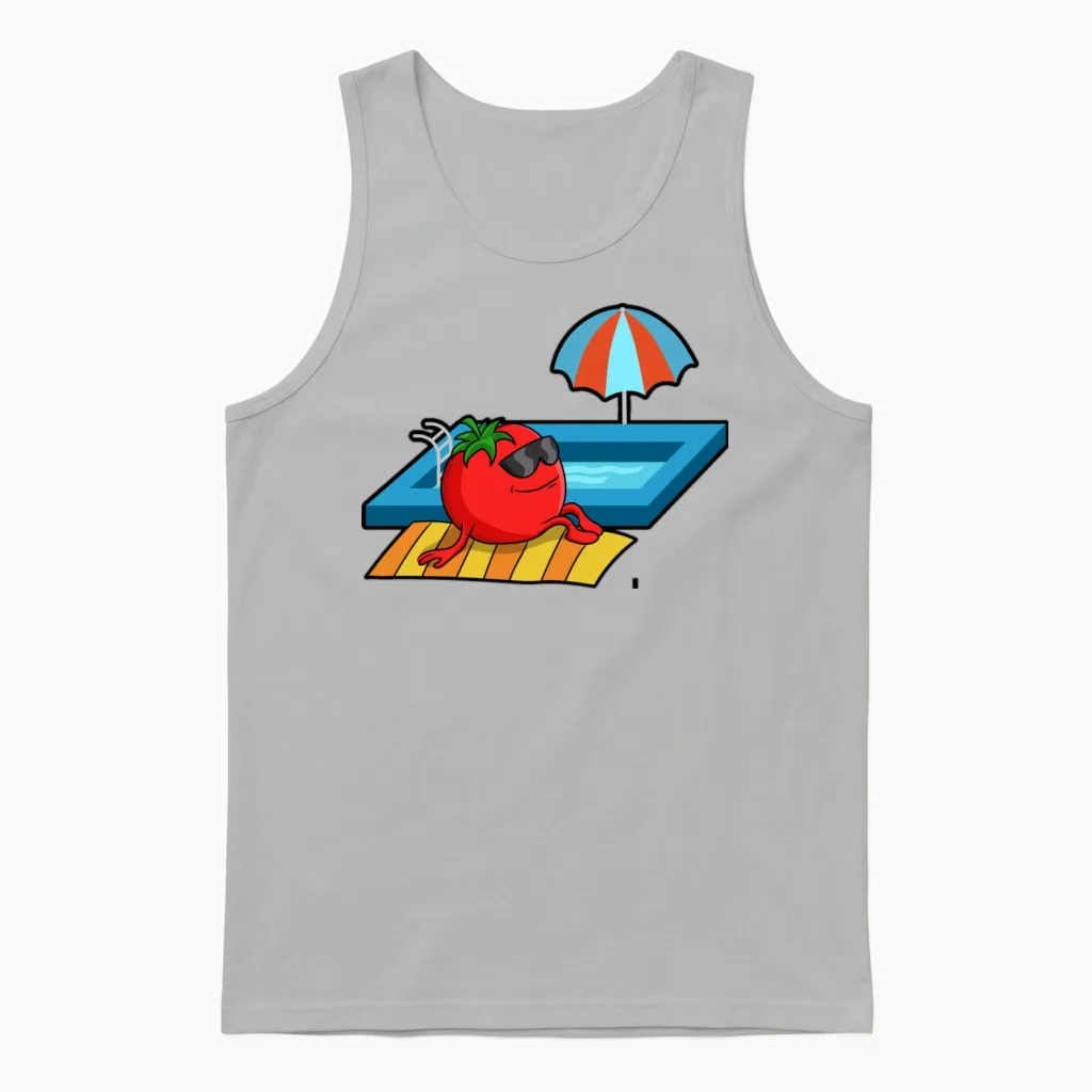 Funny Tomato Outfit Unisex Tank Top in Ash