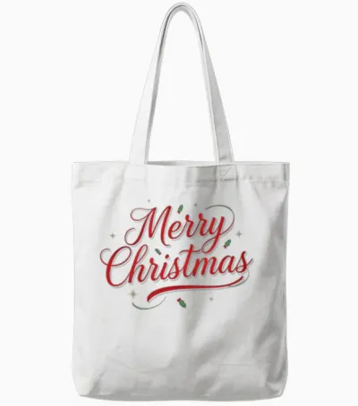 Merry Christmas Tote Bags - White
