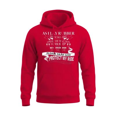 Muscle Car Racing Prayer Unisex Hoodie - Red