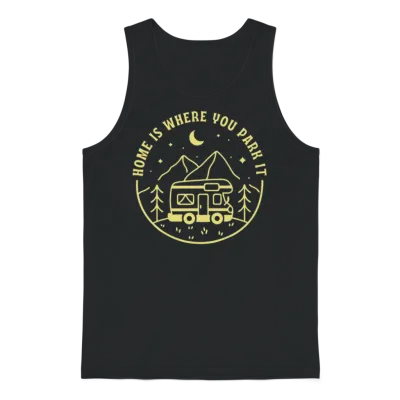 Home Is Where You Park It Unisex Tank Top - Black