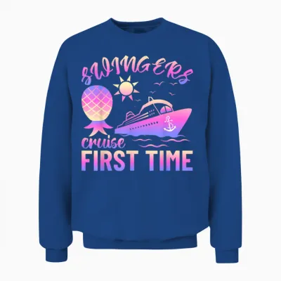 Swingers Adult Cruise First Time Funny Swinger Lifestyle Unisex Sweatshirt - Royal