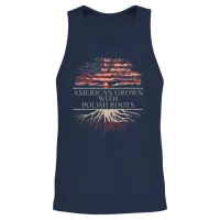 American Grown Polish Roots Unisex Tank Top - Navy – 2