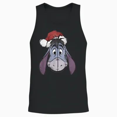 Disney Winnie the Pooh Christmas Eeyore Santa Unisex Tank Top - Black