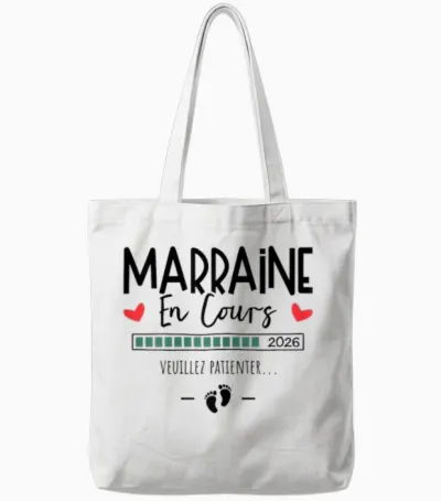 Marraine En Cours 2026 - Annonce Grossesse 1er Enfant Tote Bags - White