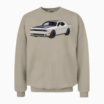 Dodge Challenger Srt Demon Supercharged Hemi Unisex Sweatshirt - Sand