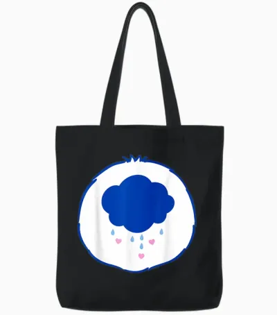 Care Bears Grumpy Belly Tote Bags - Black