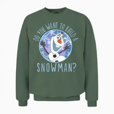 Disney Frozen Olaf Do You Want to Build a Snowman Unisex Sweatshirt - Military Green