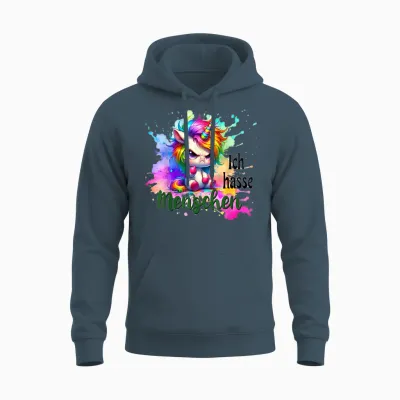 Ich Hasse Menschen Unisex Hoodie - Dark Heather