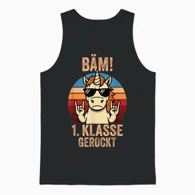 1. Klasse Geschafft 2026 Abschluss 1. Klasse Gerockt Unisex Tank Top - Black