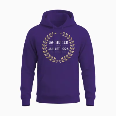 Bachelier 2026 Félicitations Réussite Bac Souvenir Garçon Unisex Hoodie - Purple